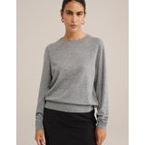 WE Studio - Dames trui van wol en kasjmier - Regular fit - Grijs - Wol - Maat: S