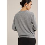 WE Studio - Dames trui van wol en kasjmier - Regular fit - Grijs - Wol - Maat: S