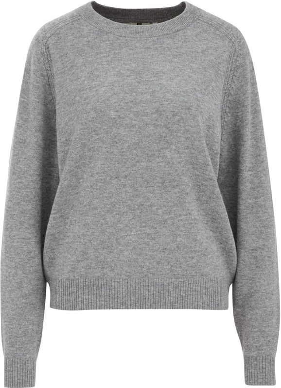 WE Studio - Dames trui van wol en kasjmier - Regular fit - Grijs - Wol - Maat: S