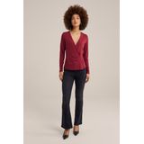 Top - Zwart - Viscosemix - Overslaghals met Lange Mouwen