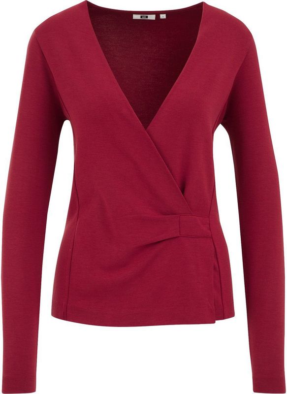 Top - Zwart - Viscosemix - Overslaghals met Lange Mouwen