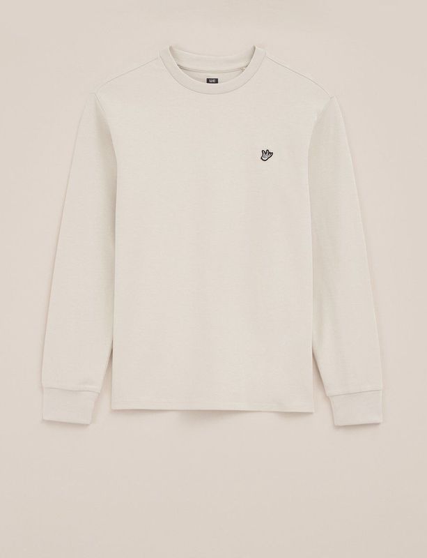 WE Fashion - Jongens T-shirt - Beige - Katoen - Regular fit