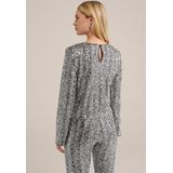 Yest Curve - Glitter Top - Zilver - Korte Mouwen - V-hals