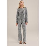 Yest Curve - Glitter Top - Zilver - Korte Mouwen - V-hals