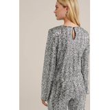 WE Fashion - Pailletten Top - Regular Fit - Lange Mouwen