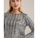 WE Fashion - Pailletten Top - Regular Fit - Lange Mouwen