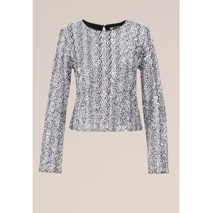 WE Fashion - Pailletten Top - Regular Fit - Lange Mouwen