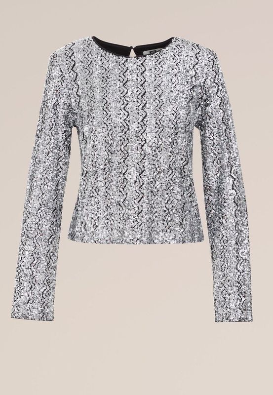 WE Fashion - Pailletten Top - Regular Fit - Lange Mouwen