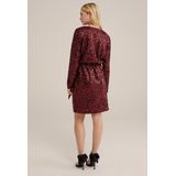 Galajurk - Geweven Kwaliteit - Strikdetail - Elastische Taille - V-hals - Pailletten - Lange Mouwen