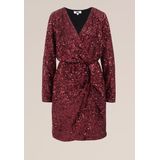 Galajurk - Geweven Kwaliteit - Strikdetail - Elastische Taille - V-hals - Pailletten - Lange Mouwen