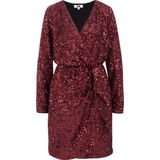 Galajurk - Geweven Kwaliteit - Strikdetail - Elastische Taille - V-hals - Pailletten - Lange Mouwen