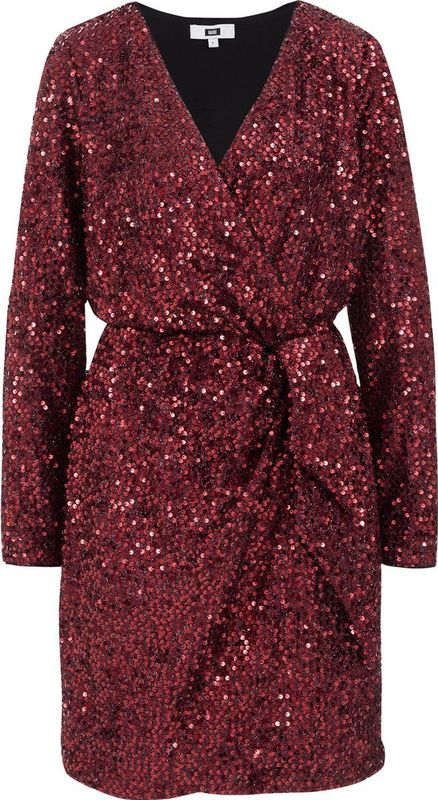 Galajurk - Geweven Kwaliteit - Strikdetail - Elastische Taille - V-hals - Pailletten - Lange Mouwen