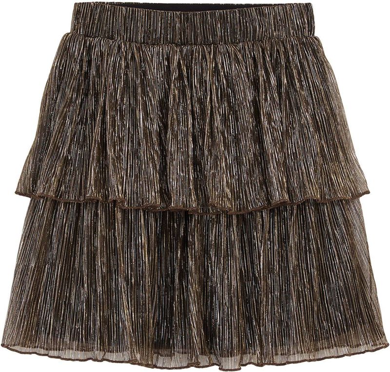 WE Fashion - Meisjes Rok - Regular Fit - Goud - Geweven Kwaliteit