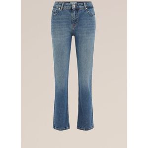 WE Fashion Dames mid rise straight fit jeans met stretch