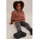 WE Fashion - Blouse - Bruin - Katoen - Regular Fit