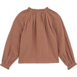 WE Fashion - Blouse - Bruin - Katoen - Regular Fit