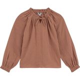 WE Fashion - Blouse - Bruin - Katoen - Regular Fit