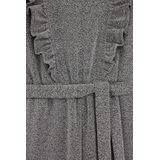 Yest Curve - Glitter Top - Zilver - Korte Mouwen - V-hals