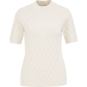 WE Fashion - Dames Trui - Gebroken Wit - Biologisch Katoen - Regular Fit