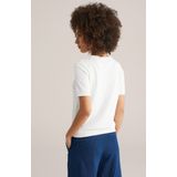 WE Fashion - Trui - Offwhite - Knitwear - Ronde Hals - Kwartmouw