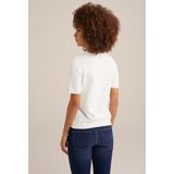 WE Fashion - Trui - Offwhite - Knitwear - Ronde Hals - Kwartmouw