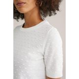 WE Fashion - Trui - Offwhite - Knitwear - Ronde Hals - Kwartmouw