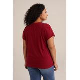 WE Fashion Dames T-shirt met jacquard-dessin - Curve