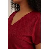 WE Fashion Dames T-shirt met jacquard-dessin - Curve