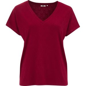 WE Fashion Dames T-shirt met jacquard-dessin - Curve