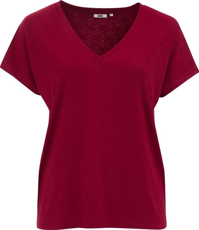 WE Fashion Dames T-shirt met jacquard-dessin - Curve