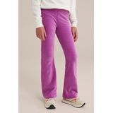 WE Fashion Meisjes velvet flared legging van ribstof