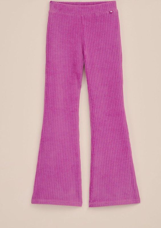 WE Fashion Meisjes velvet flared legging van ribstof