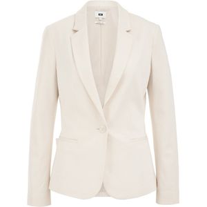 WE Fashion - Dames getailleerde jersey blazer met stretch - Gebroken wit - Viscose - Maat: M