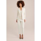 WE Fashion - Tapered Fit Chino - Ecru - Dames