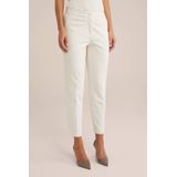 WE Fashion - Tapered Fit Chino - Ecru - Dames