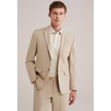 WE Fashion - Heren Tall Fit Overhemd - Beige - Piquéjersey
