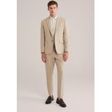 WE Fashion - Heren Tall Fit Overhemd - Beige - Piquéjersey