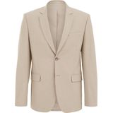 WE Fashion - Heren Tall Fit Overhemd - Beige - Piquéjersey
