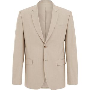 WE Fashion - Heren Tall Fit Overhemd - Beige - Piquéjersey