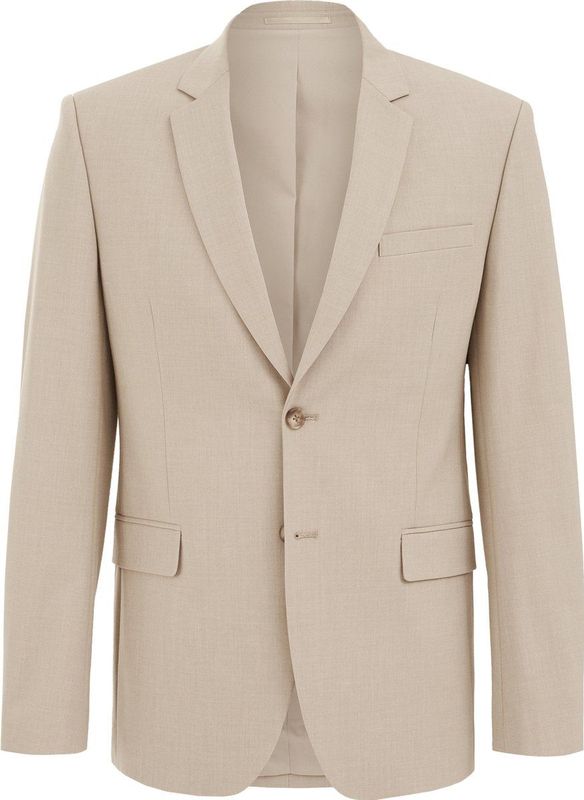 WE Fashion - Heren Tall Fit Overhemd - Beige - Piquéjersey