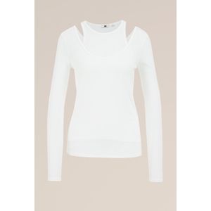 WE Studio - Dames T-shirt - Wit - Geribd - LENZING™ ECOVERO™ Viscose