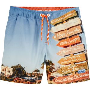 WE Fashion Zwemshorts  lichtblauw / oranje