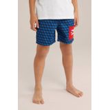 WE Fashion - Joongens Zwembroek - Blauw - Regular Fit - Elastische Taille