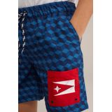 WE Fashion - Joongens Zwembroek - Blauw - Regular Fit - Elastische Taille