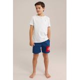 WE Fashion - Joongens Zwembroek - Blauw - Regular Fit - Elastische Taille