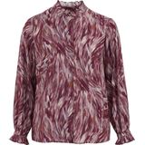 WE Fashion - Curve - Blouse - Viscose - Regular Fit, Blinde Knoopsluiting, Lange Mouwen