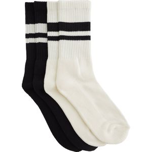 WE Fashion - Sokken - Zwart/Wit - Set van 2