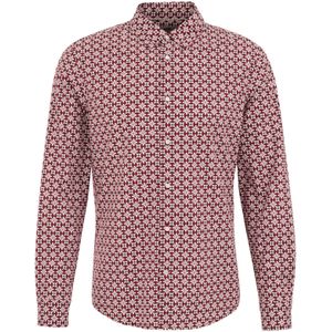 WE Fashion Heren Poplin overhemd met dessin