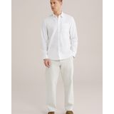 WE Fashion - Heren Poplin Overhemd - Relaxed Fit - Wit - Katoen