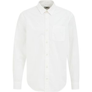 WE Fashion - Heren Poplin Overhemd - Relaxed Fit - Wit - Katoen